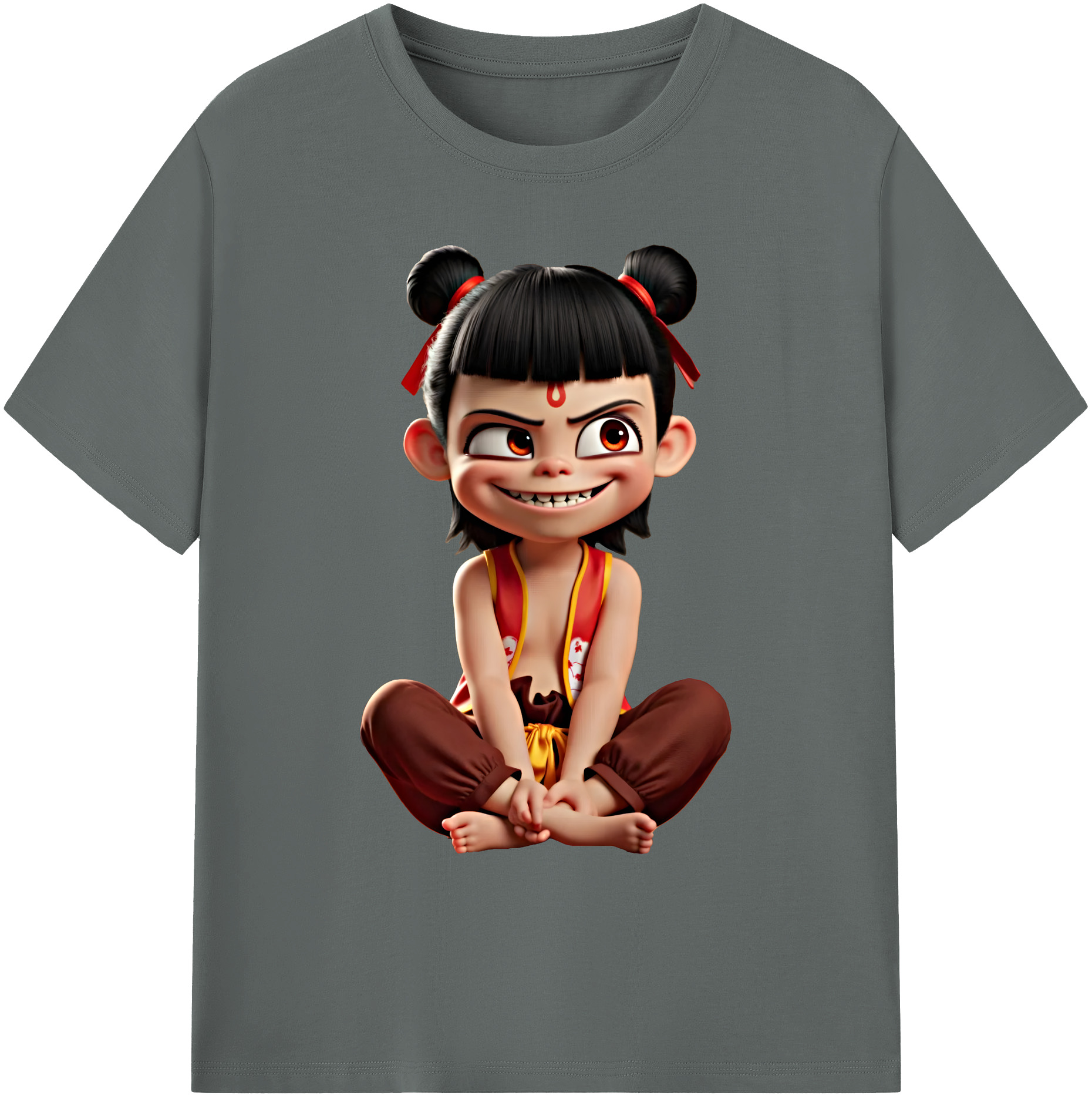 （画像用） Ne Zha 2 ナタ 魔童の大暴れ 綿100％ メンズ半袖Tシャツ｜肌触りやわらか＆通気性